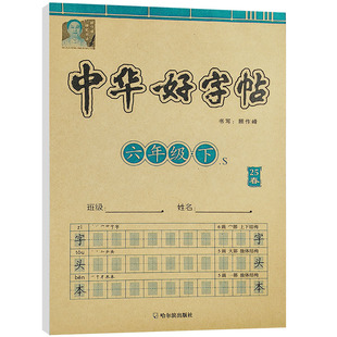 中华好字帖控笔训练字帖一二三四五六年级上下册牛皮纸人教版小学生硬笔书法临摹描红字体漂亮每日一练楷书专用名字笔画笔顺练写