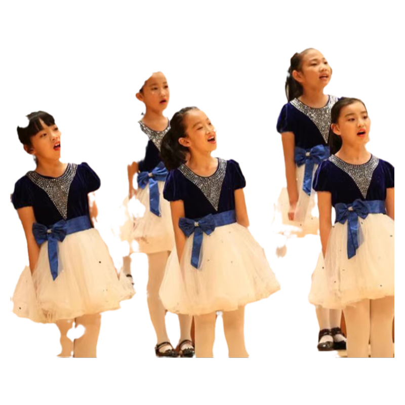 国庆儿童大合唱演出服男女童马面裙运动会表演服诗歌朗诵国风汉服