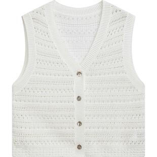 播优雅罗纹V领马甲女商场同款夏季新款波嘻针织上衣BDR2MD1108