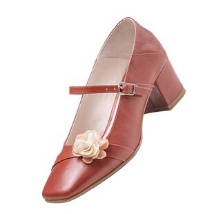 原创新款婚鞋复古宫墙红JK玛丽珍单鞋女鞋真皮方头国风配旗袍裙子