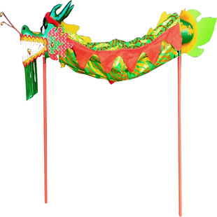 儿童舞龙道具幼儿舞龙小孩舞龙舞龙道具龙头儿童舞龙玩具绸缎布龙