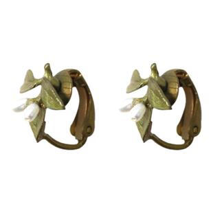 MichaelMichaud桃金娘花枝珍珠耳夹无耳洞女复古网红小众设计耳饰