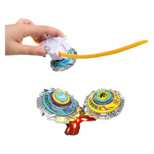 传统拉尺合金陀螺玩具儿童男孩小学生对战斗盘发条抽拉陀罗发射器
