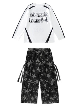 儿童嘻哈风街舞hiphop演出服套装