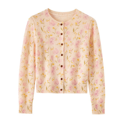 BANANACICI印花圆领针织开衫