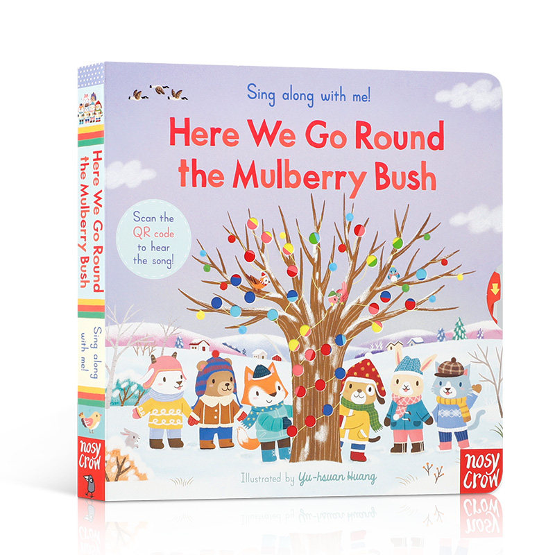 英文原版 新版Sing Along With Me!欢唱童谣:我们一起绕过桑树丛Here We Go Round the Mulberry Bush 幼儿宝宝早教手指推拉书