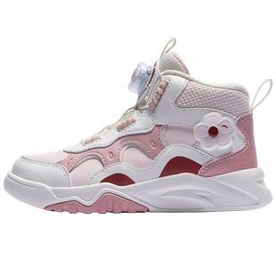 安踏儿童高帮板鞋女小童鞋子2025冬季新款休闲弧光运动鞋潮流童鞋