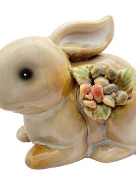 陶瓷客厅可爱小兔子装饰品摆件