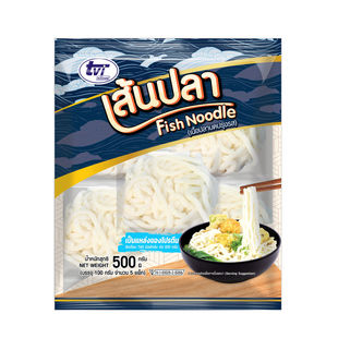 TVI 泰国清真 半成品海鲜面条儿童早餐速食火锅鱼肉面条 鱼面500g