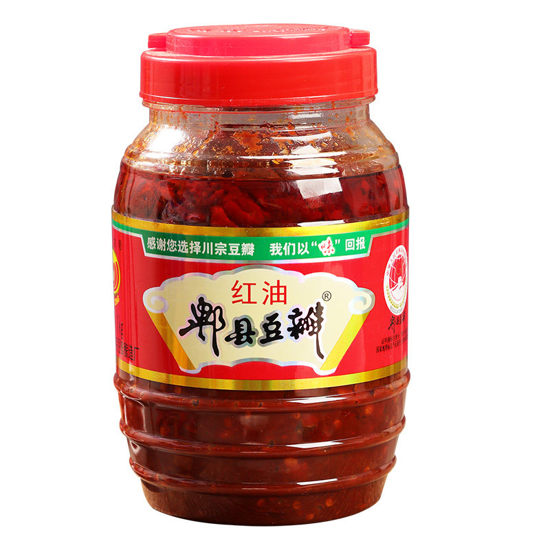 川宗四川郫县豆瓣1kg*3瓶红油豆瓣酱商用家用豆瓣酱干锅炒菜烧菜