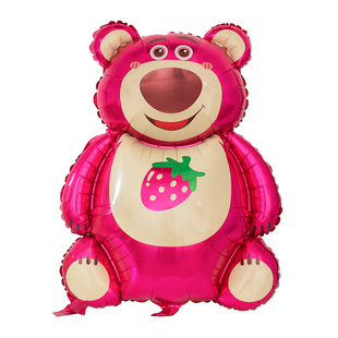 草莓熊卡通动漫铝膜气球儿童摆地摊街卖铝箔气球派对活动装饰用品