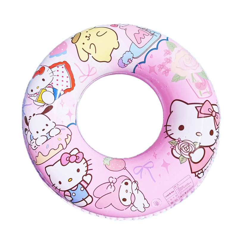 三丽鸥正版Hellokitty派对游泳圈成人加厚腋下圈儿童防侧翻救生圈