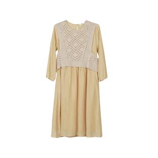 TALASA商场同款丝棉连衣裙2025年春新款假两件设计时尚浪漫度假风