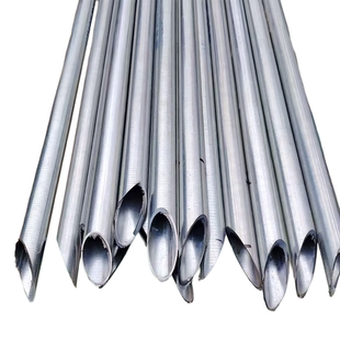 热镀锌加厚尖头钢管立柱铁丝网围栏立柱圆管户外防锈立柱铁柱栏杆