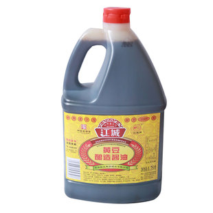 江城牌黄豆酿造酱油原汁3.5度食用米醋大桶装老品牌调味品1.75升