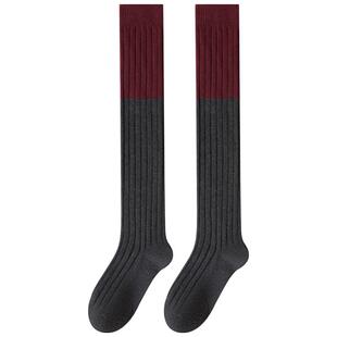 过膝袜女秋冬加厚纯棉长筒袜堆堆长腿过膝盖大腿袜加长保暖配靴子