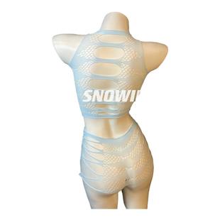 火烧岛 性感镂空透视网眼渔网衣 可撕扯