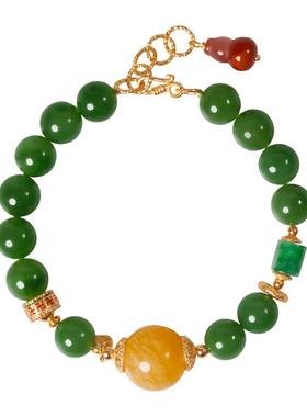 左戈天然和田碧玉手串女款