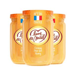 【自营】法国lunedemiel开启蜜月蜂蜜野生结晶蜜375g*3柠檬槐花