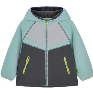 woobaby儿童双面摇粒绒套装男童女童25秋新品外套长裤休闲风童装