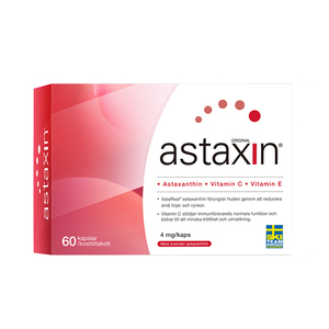 瑞典Astaxin拜尔力天然虾青素精华软胶囊雨生红球藻60粒非磷虾油