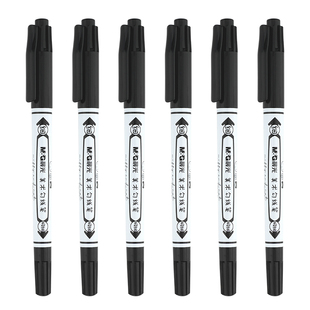 晨光米菲双头防水勾线笔美术专用描线笔儿童描边笔勾画笔极细线条勾勒笔油性硬头画画用的笔细线笔黑色小学生