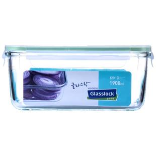 Glasslock韩国进口大号大容量耐热钢化玻璃密封饭盒长方形保鲜盒