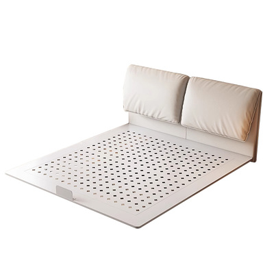 红晟碳素钢悬浮床架大象耳朵铁艺床2米x2米2现代轻奢高级感主卧床