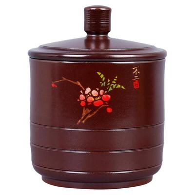 建水紫陶柴烧小醒茶罐