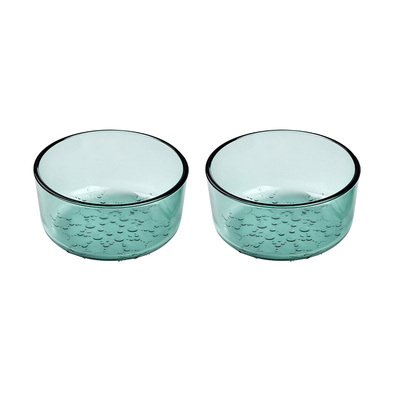 高太白湖绿色5英寸雪花纹碗盘2只