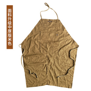 定制logo印字咖啡师工作服防污日式奶茶店罩衣理发师餐饮画画围裙