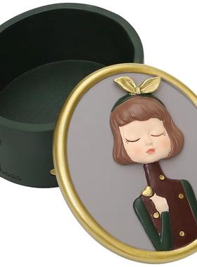 泡泡女孩轻奢风桌面摆设收纳盒