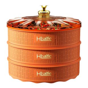 欧式糖果盒瓜子盘过年水果盘客厅家用干果盘分格带盖零食收纳盒