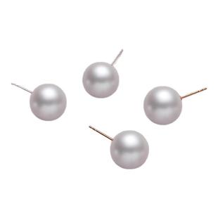 天然淡水珍珠耳钉女妈妈款正圆高级感大珠子素钉百搭精致显脸瘦