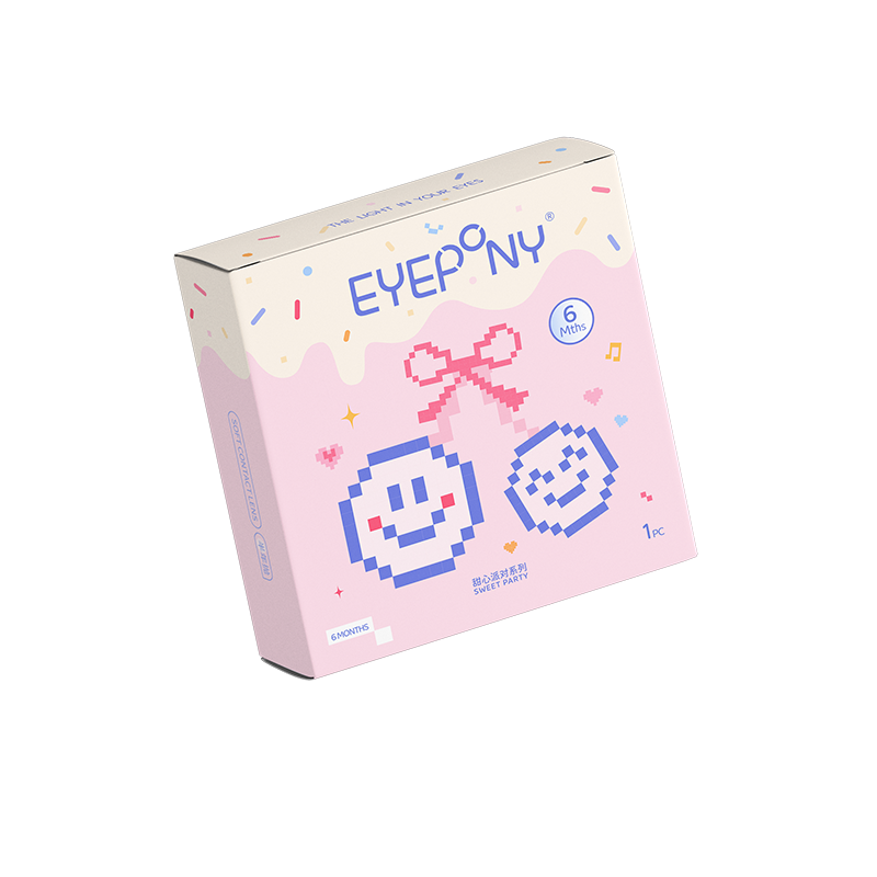EYEPONY甜心派对美瞳半年抛莓烦恼隐形眼镜2片