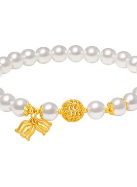 周六福铃兰花手链女中国风手串手饰S925银时尚送女友节日礼物