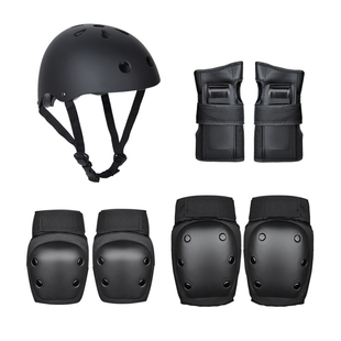 专业滑板护具小柠檬同款儿童成人青少年四件套头盔护肘护膝护手黑