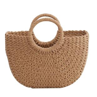 编织袋包包草编手提包编织手提包夏季沙滩包创意女挎包海边度假包