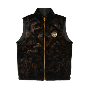 Raidy Boer/雷迪波尔男装秋冬立领虎头图案金丝绒马甲背心4001-79