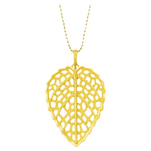 justgold镇金店金叶良缘黄金足金吊坠1526511Y