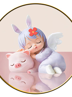 卧室床头挂画卡通圆形壁画