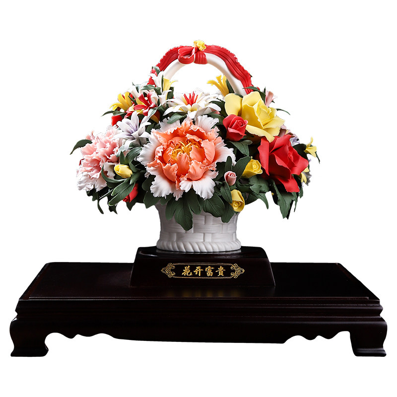 非遗手工花篮《花开富贵》