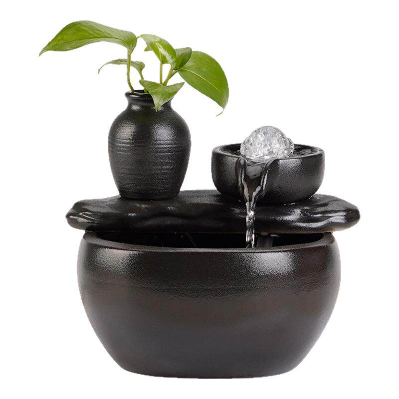 时来运转风水球流水生财摆件