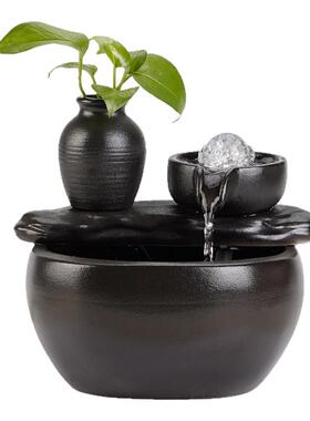 时来运转风水球流水生财摆件