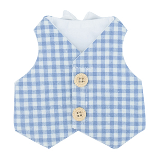 兔子衣服格子兔兔牵引绳豚鼠荷兰猪外出装扮保暖裙波点裙服饰