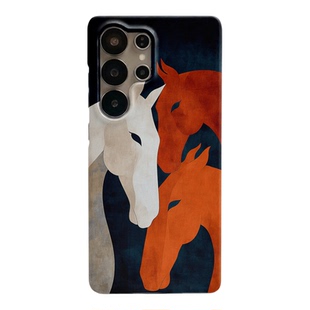 三马高级感适用三星S25ultra手机壳s24/s23/s22note20ultra半包硬壳韩国涂层菲林个性创意新款