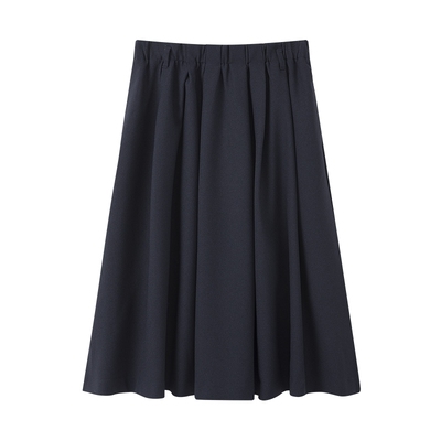 【商场同款】LILY2025新款女装极简风通勤藏青色伞裙A字半身裙