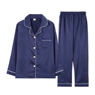 母女亲子冰丝睡衣一家三口装春夏薄款男女童长袖空调服红色家居服