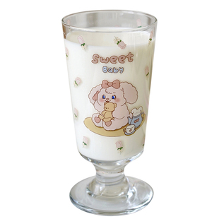 Endless stars设计师联名款兔茸茸ins高脚玻璃杯可爱少女心果汁杯