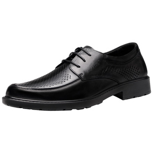 奥康皮鞋男夏季透气薄款2026新款真皮男士休闲夏天镂空皮凉鞋男款